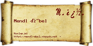 Mendl Ábel névjegykártya
