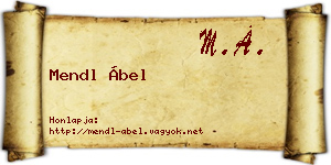 Mendl Ábel névjegykártya